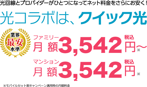 光コラボは、クイック光